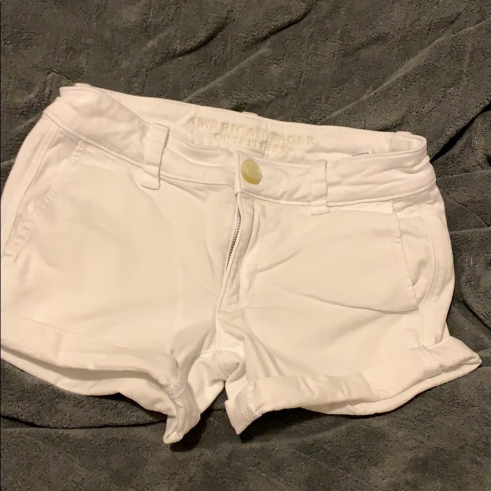 American eagle white jean shorts 00